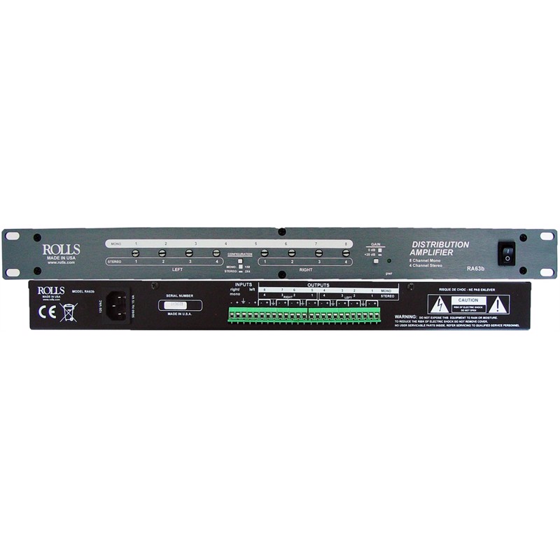 Rolls Ra63s Line Level-forstærker Til Distribution Af   Balancerede Mono   Stereo Audiosignaler