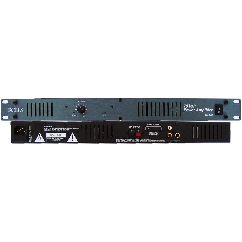 Rolls Ra170 70v Power Amplifier 70-volt Power Amplifier 70w