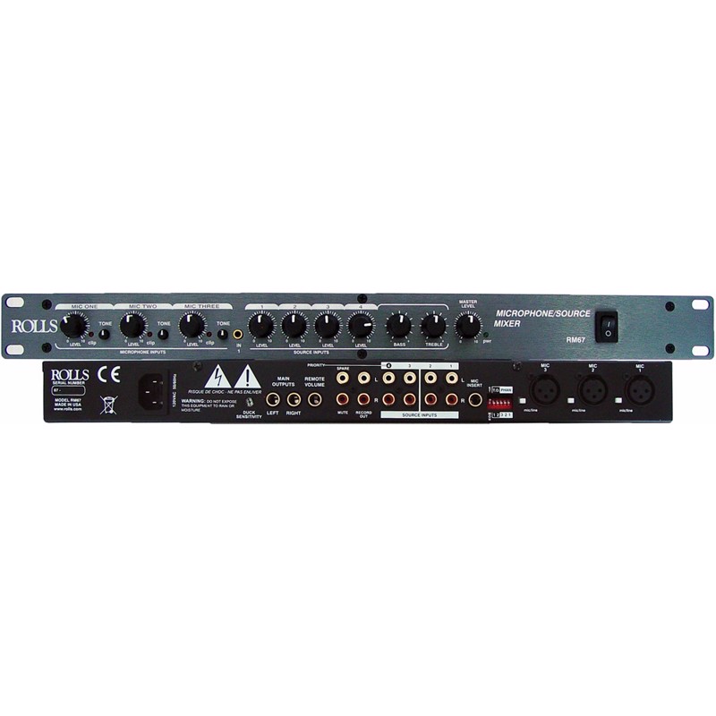 Rolls Rm67  Rackmonterbar Mixer Til   Mikrofoner Og   Stereo Line-kilder    Unit
