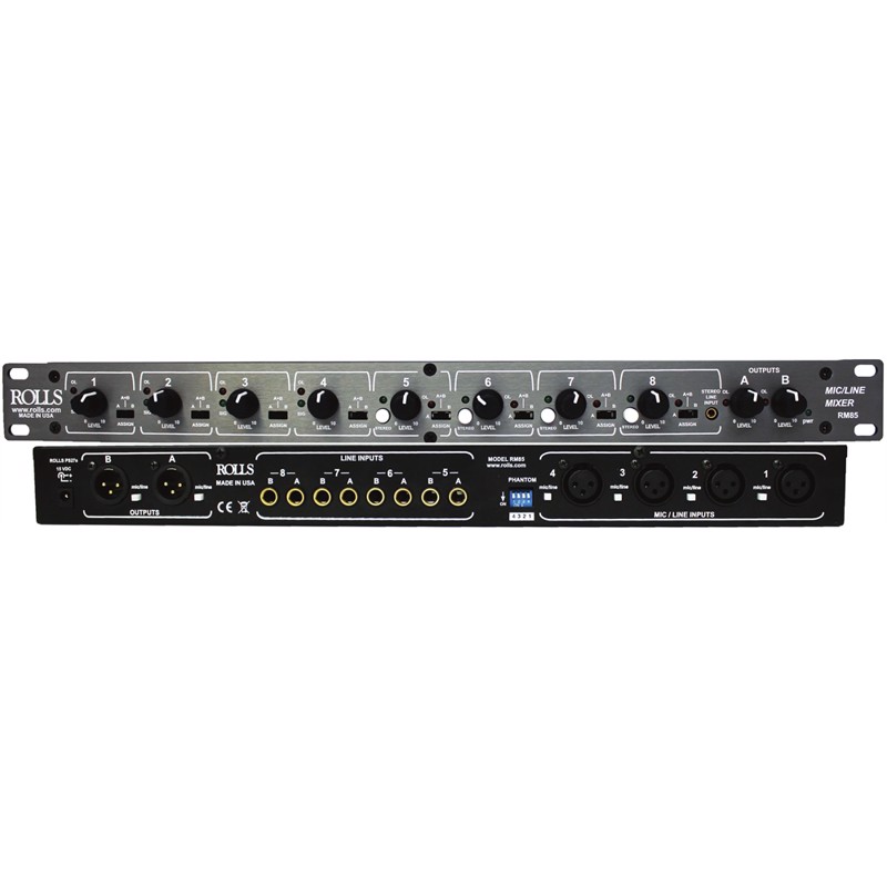 Rolls Rm85 Zone Mixer Two Zone Mic Line Mixer