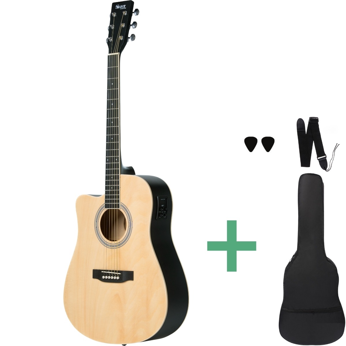 Sant Guitars Ac-86eql Sna Venstrehånds-western-guitar Satin Nature