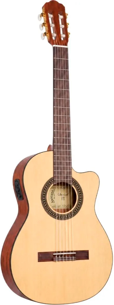 Santana Classical 20 Spansk Klassisk     Guitar Med Pickup Og Tuner Nature