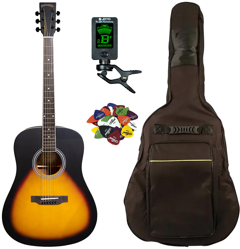 Santana La-90-v2 Western Guitar Pakke Black Sunburst