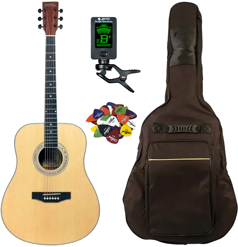 Santana La-90-v2 Western Guitar Pakke Natur