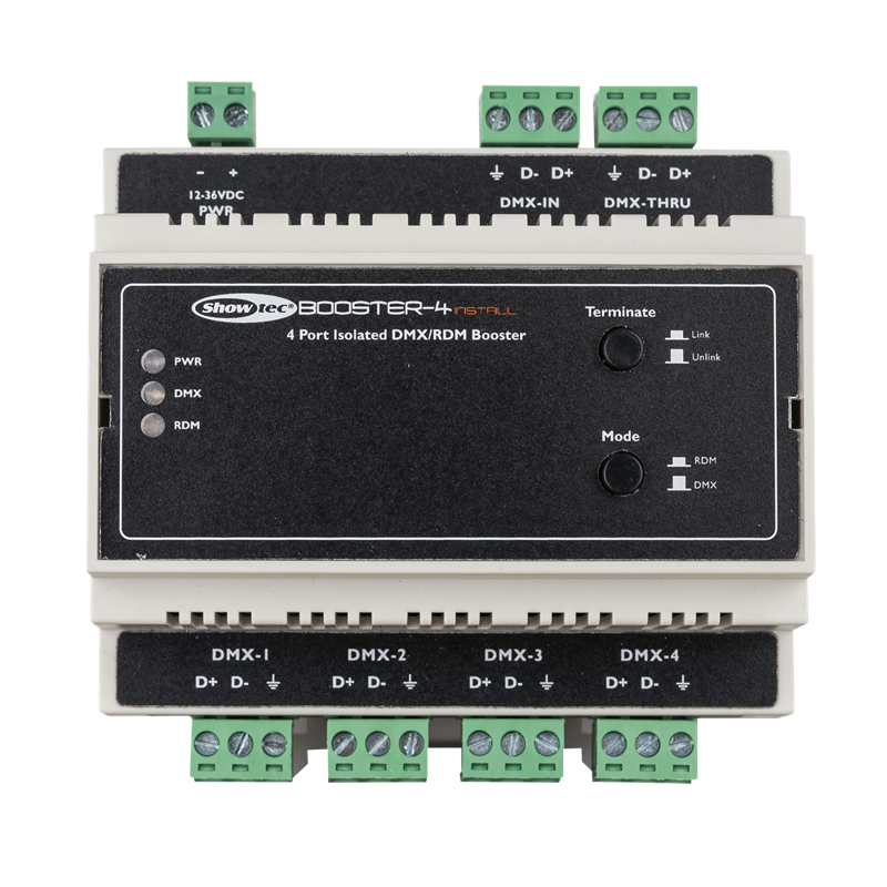 Showtec Booster-  Installer Din Skinne