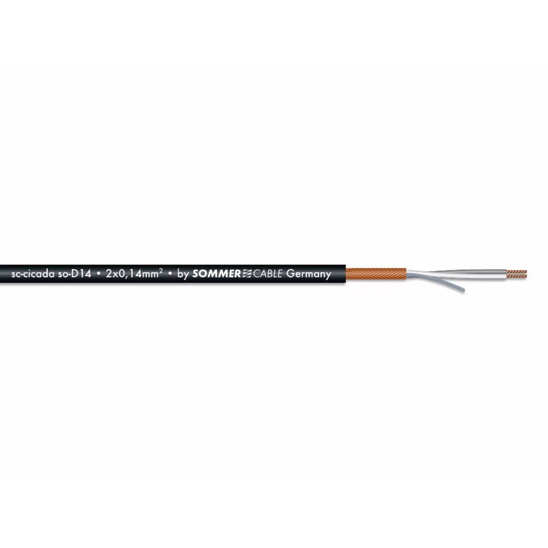 Sommer Cable Microphone Cable 2x0 14 100m Bk Cicada