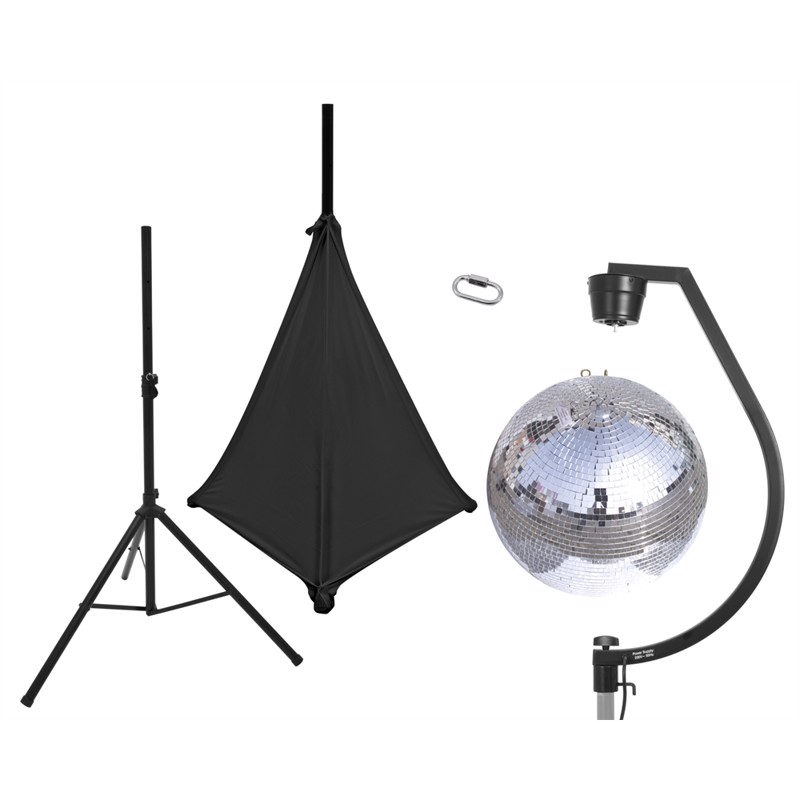 Spejlkugle Sæt  50 Cm  Med Stativ   Sort Cover