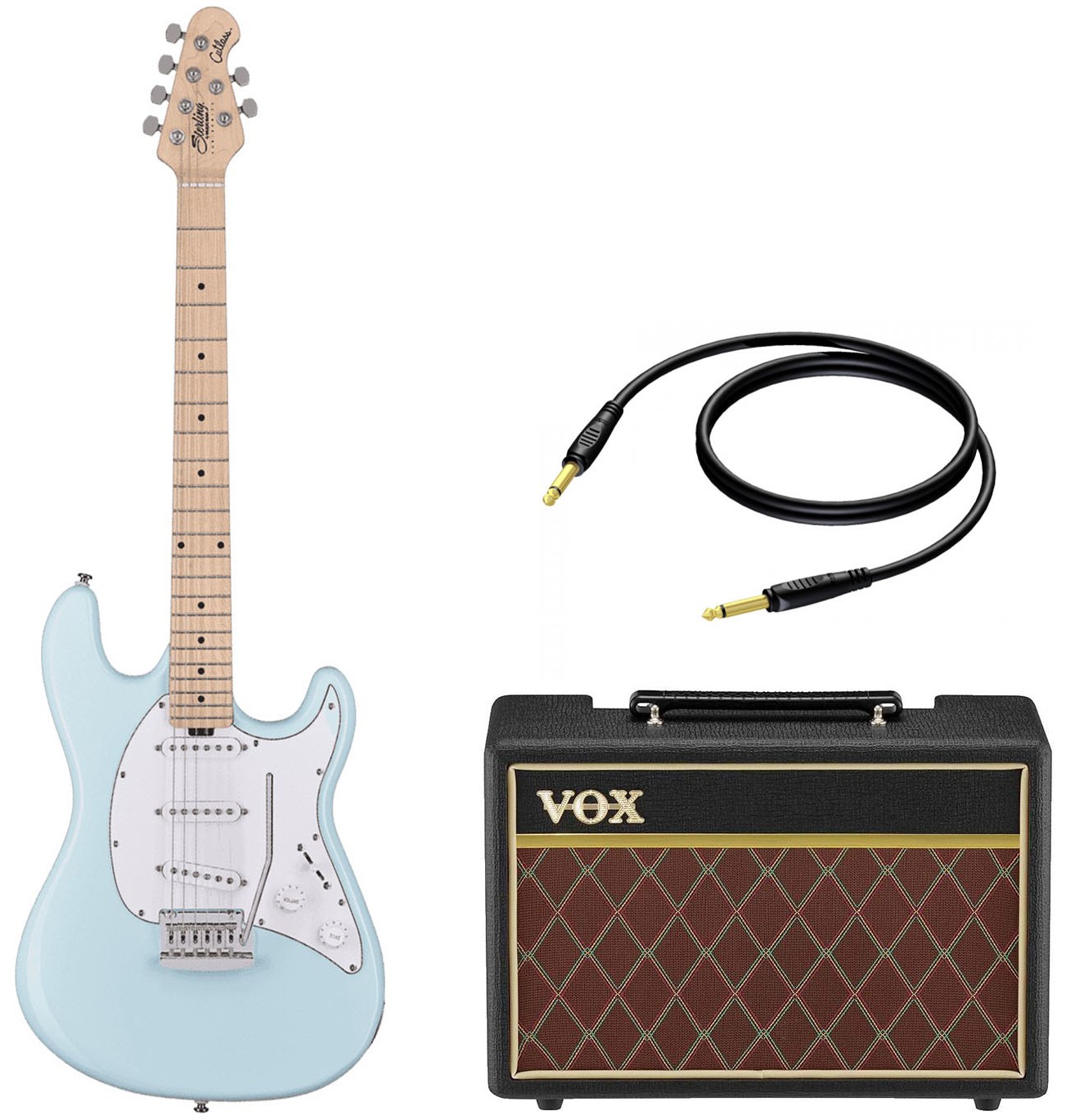 Sterling By Music Man Cutlass Ct30sss El Guitar Pakke Daphne Blue
