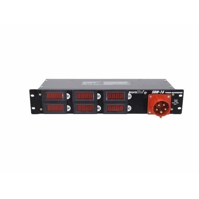 Strømfordeler Med Amp Meter 16a Sbm-16 Eurolite