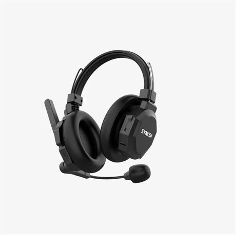 Synco Trådløs Intercom Sæt Dobbelt-øre  Med   Styk Headset  Sort