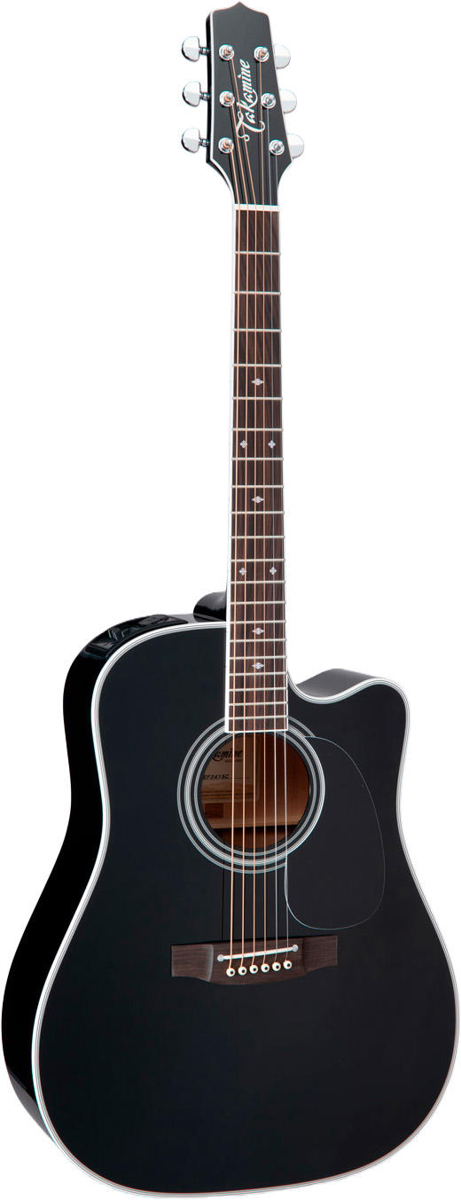 Takamine Ef341sc Western Guitar Med Pickup Og Cutaway Sort