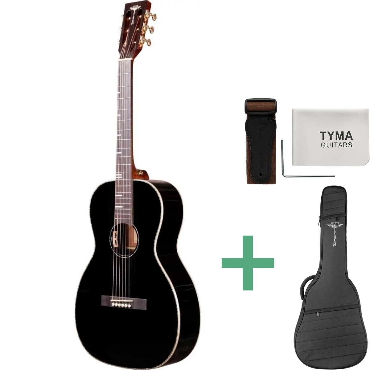 Tyma P18e Bk Western-guitar Sort
