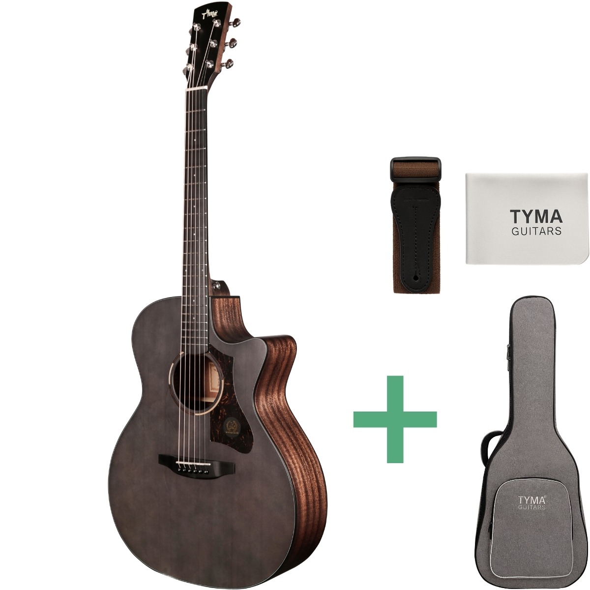 Tyma Tg-2e Bks Western-guitar Sort