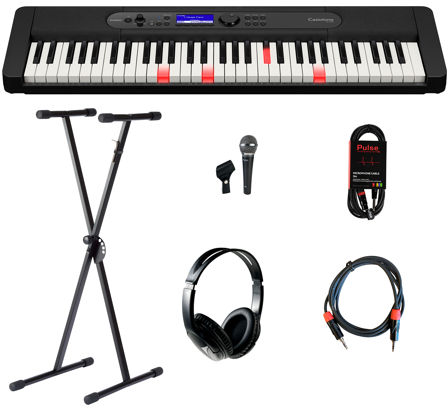 Casio Lk-s450 Keyboard Med Lys   Tangenterne Pakke