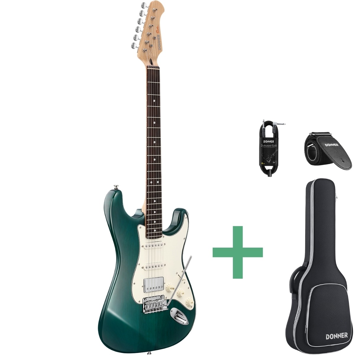Donner Dst-400 El-guitar Transparent Turquoise