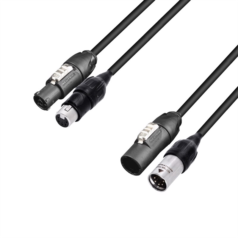 Hybrid Cable Dmx Neutrik      -pole Ip65   Powercon True1-top      Adam Hall Cables