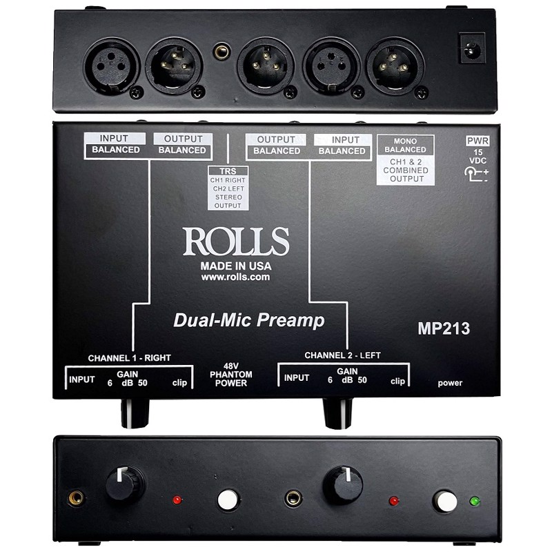 Rolls Mp213   -channel Microphone Preamp