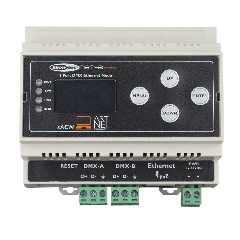 Showtec Net-  Install Din Skinne  Konverterer Art-net Eller Sacn Til Dmx512
